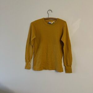 Big Bud Press Honeycomb Thermal Oversized Long Sleeve Tee XXS Spicy Mustard?